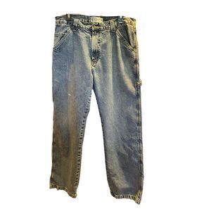 LEVIS Signature Thrashed Carpenter Workwear Jeans Mens 34x33 Distressed Cargo